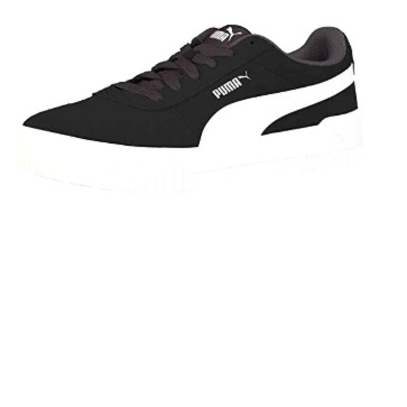 EUC PUMA Carina Jet Black Silver Pure White (9) KICKS - Picture 1 of 8